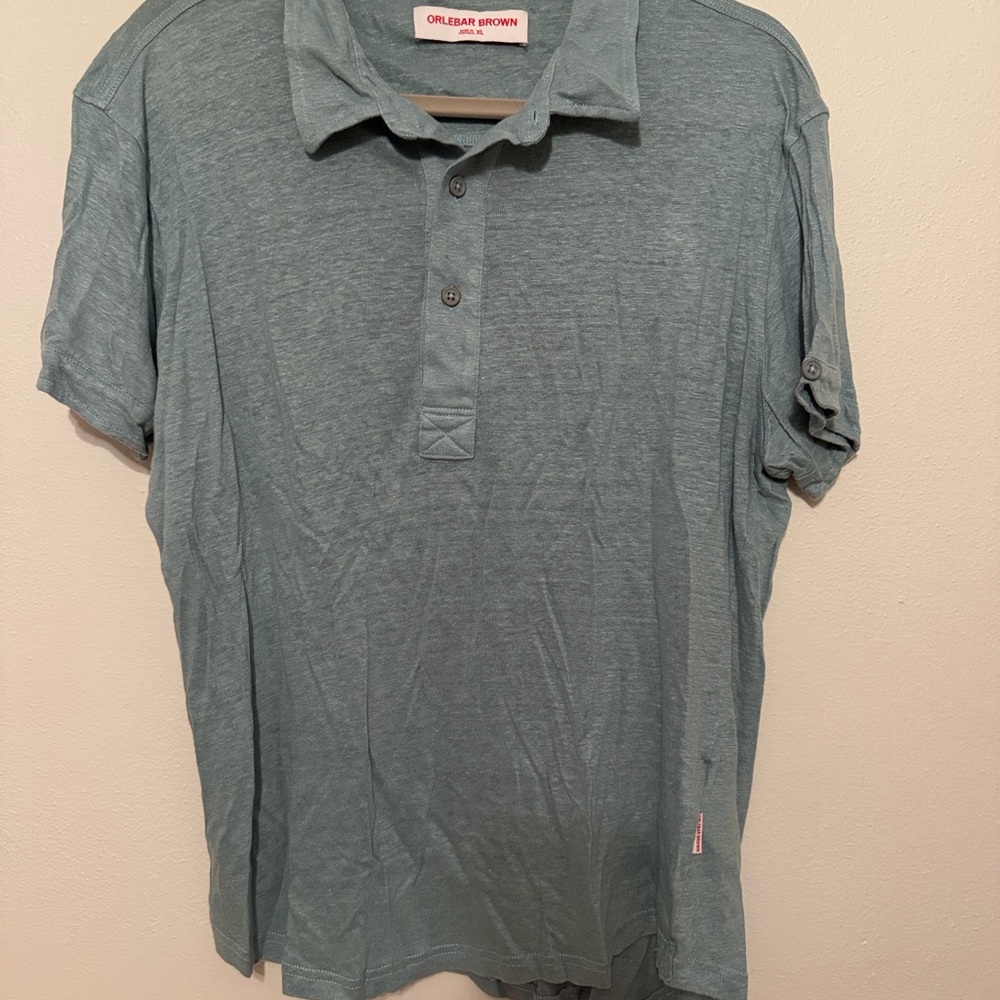 Orlebar Brown Men's Linen Polo Shirt